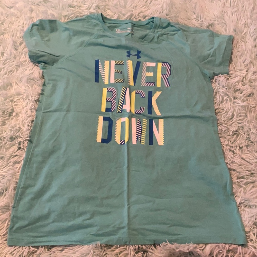 Teal Under Armor shirt